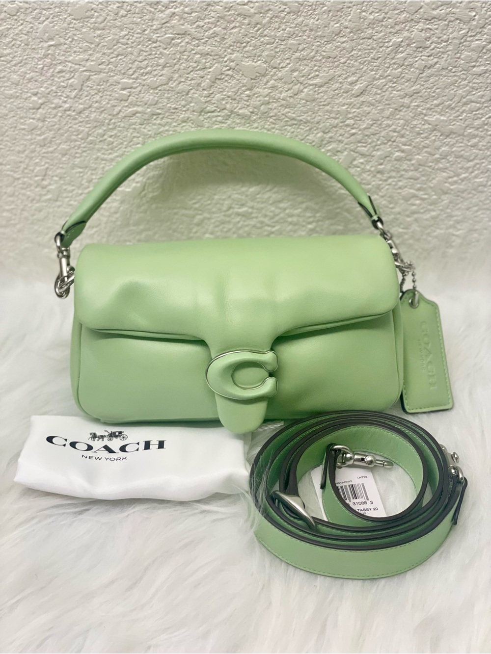 NWT Coach Pillow Tabby 20 Women's Shoulder Bag CR703 Silver/Pistachio